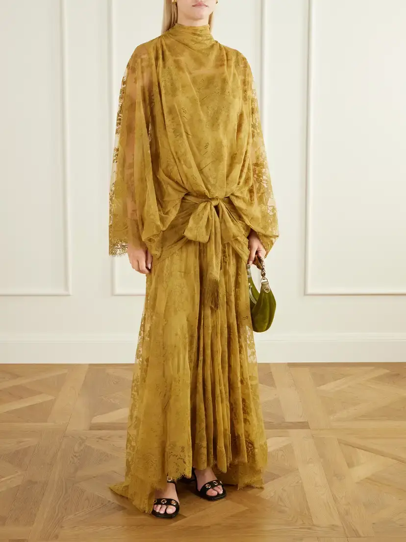 Zimmermann Ascent Bow-detail Gathered Lace Gown | Thumbnail 2