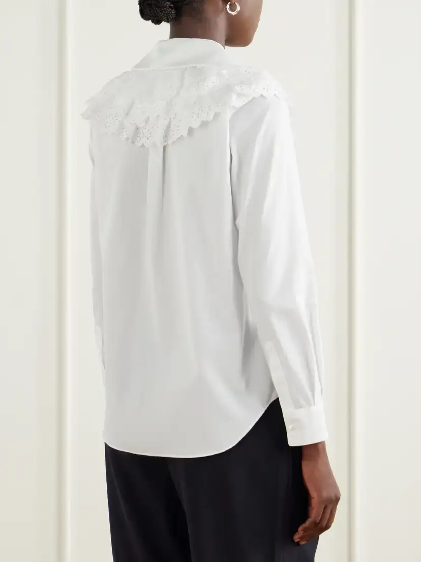 Comme des Garçons GIRL Broderie Anglaise-trimmed Cotton-poplin Blouse | Thumbnail 4 Comme des Garçons GIRL Broderie Anglaise-trimmed Cotton-poplin Blouse | Thumbnail 4