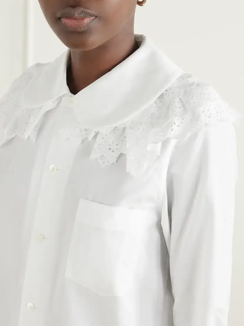 Comme des Garçons GIRL Broderie Anglaise-trimmed Cotton-poplin Blouse | Thumbnail 5 Comme des Garçons GIRL Broderie Anglaise-trimmed Cotton-poplin Blouse | Thumbnail 5