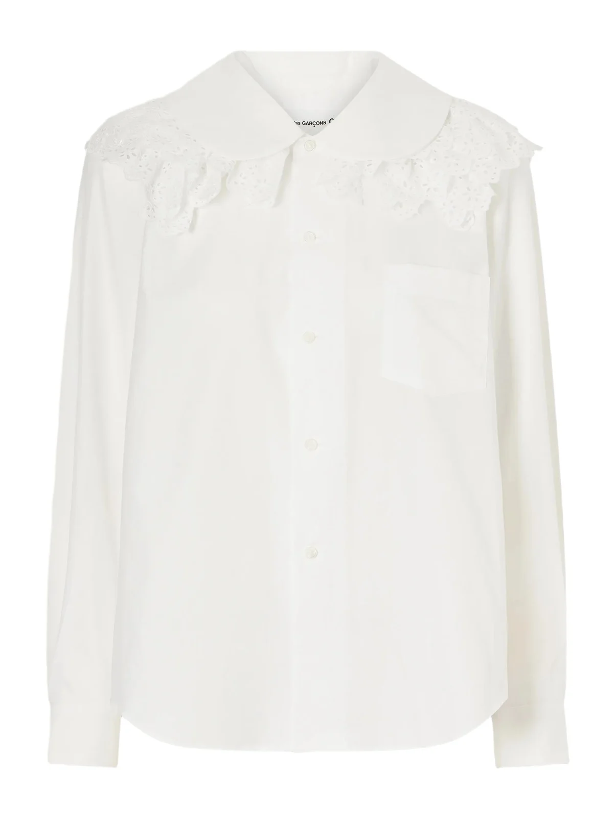 Comme des Garçons GIRL Broderie Anglaise-trimmed Cotton-poplin Blouse