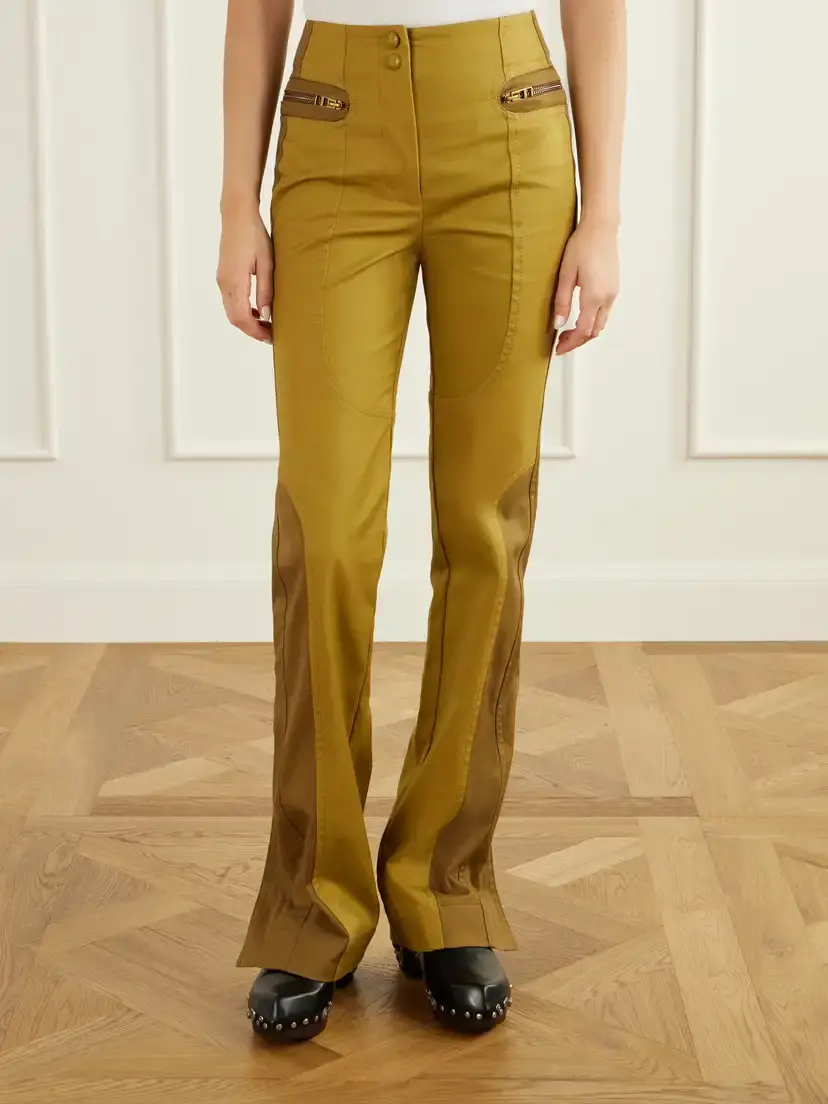 Zimmermann Valiant Two-tone Paneled Cotton-drill Mid-rise Straight-leg Pants | Thumbnail 3 Zimmermann Valiant Two-tone Paneled Cotton-drill Mid-rise Straight-leg Pants | Thumbnail 3