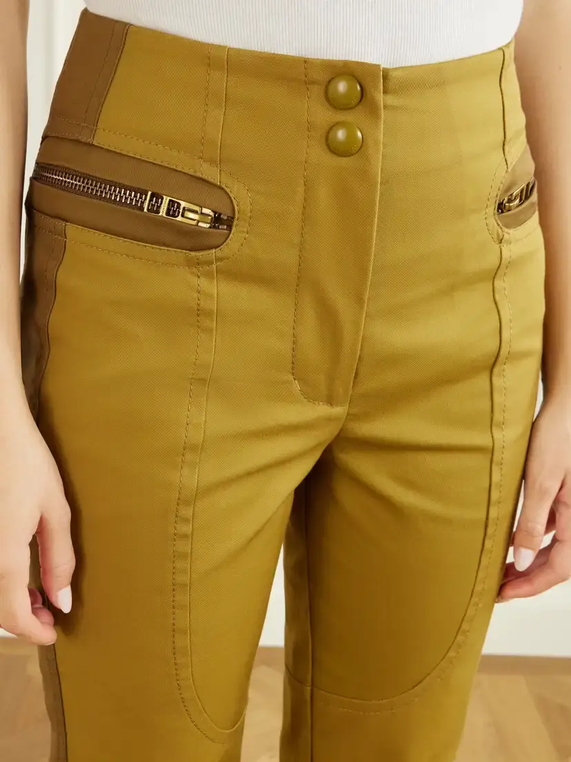 Zimmermann Valiant Two-tone Paneled Cotton-drill Mid-rise Straight-leg Pants | Thumbnail 6 Zimmermann Valiant Two-tone Paneled Cotton-drill Mid-rise Straight-leg Pants | Thumbnail 6
