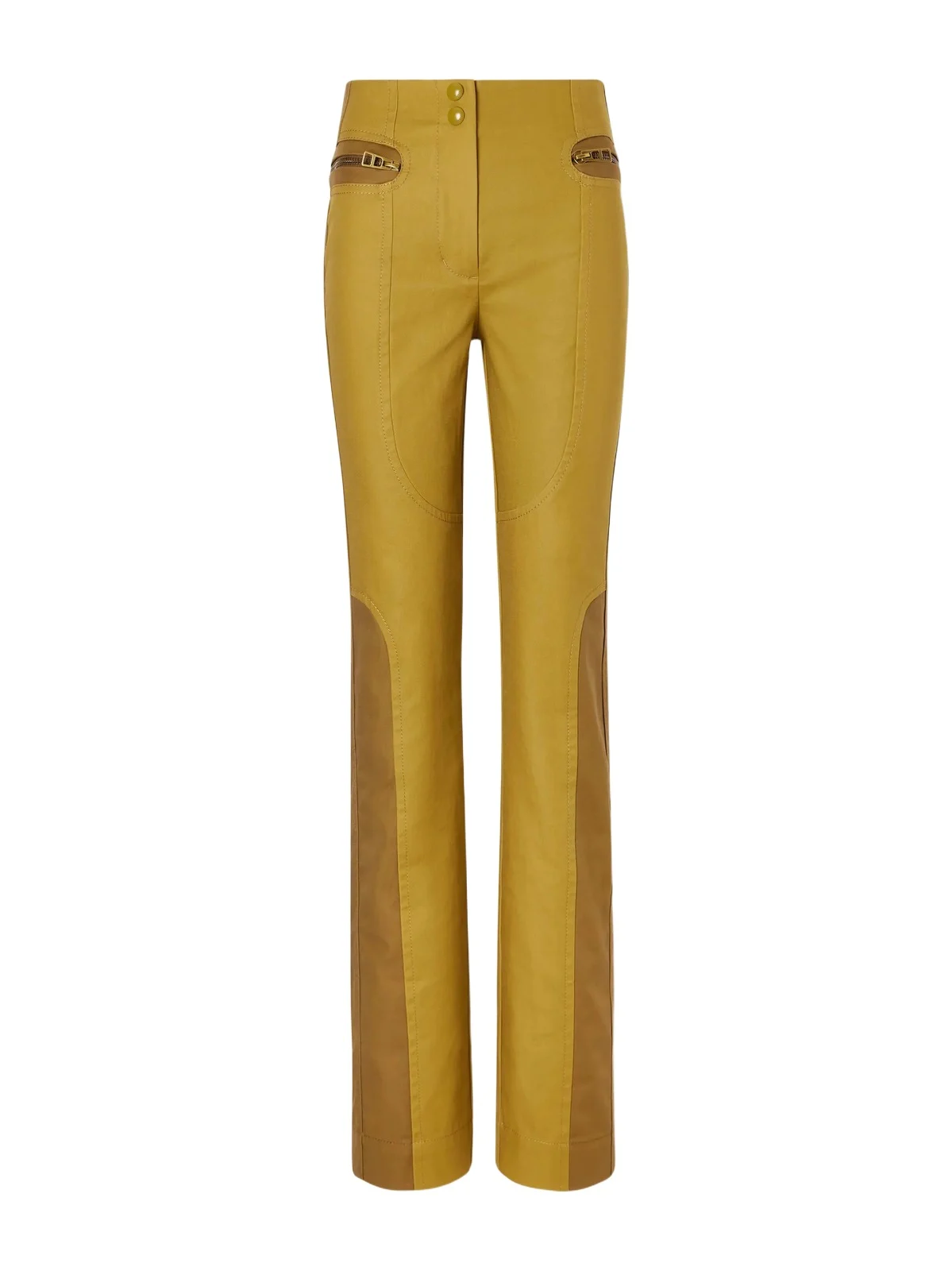 Valiant Two-tone Paneled Cotton-drill Mid-rise Straight-leg Pants Valiant Two-tone Paneled Cotton-drill Mid-rise Straight-leg Pants