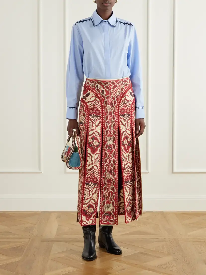 ALÉMAIS Kenny Floral-print Crepe Midi Skirt - Unknown | Thumbnail 2