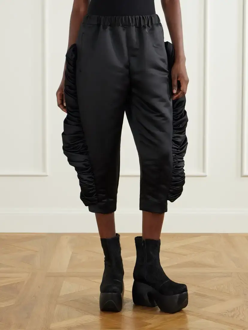 Comme des Garçons Cropped Ruffled Satin Slim-fit Capri Pants | Thumbnail 3 Comme des Garçons Cropped Ruffled Satin Slim-fit Capri Pants | Thumbnail 3