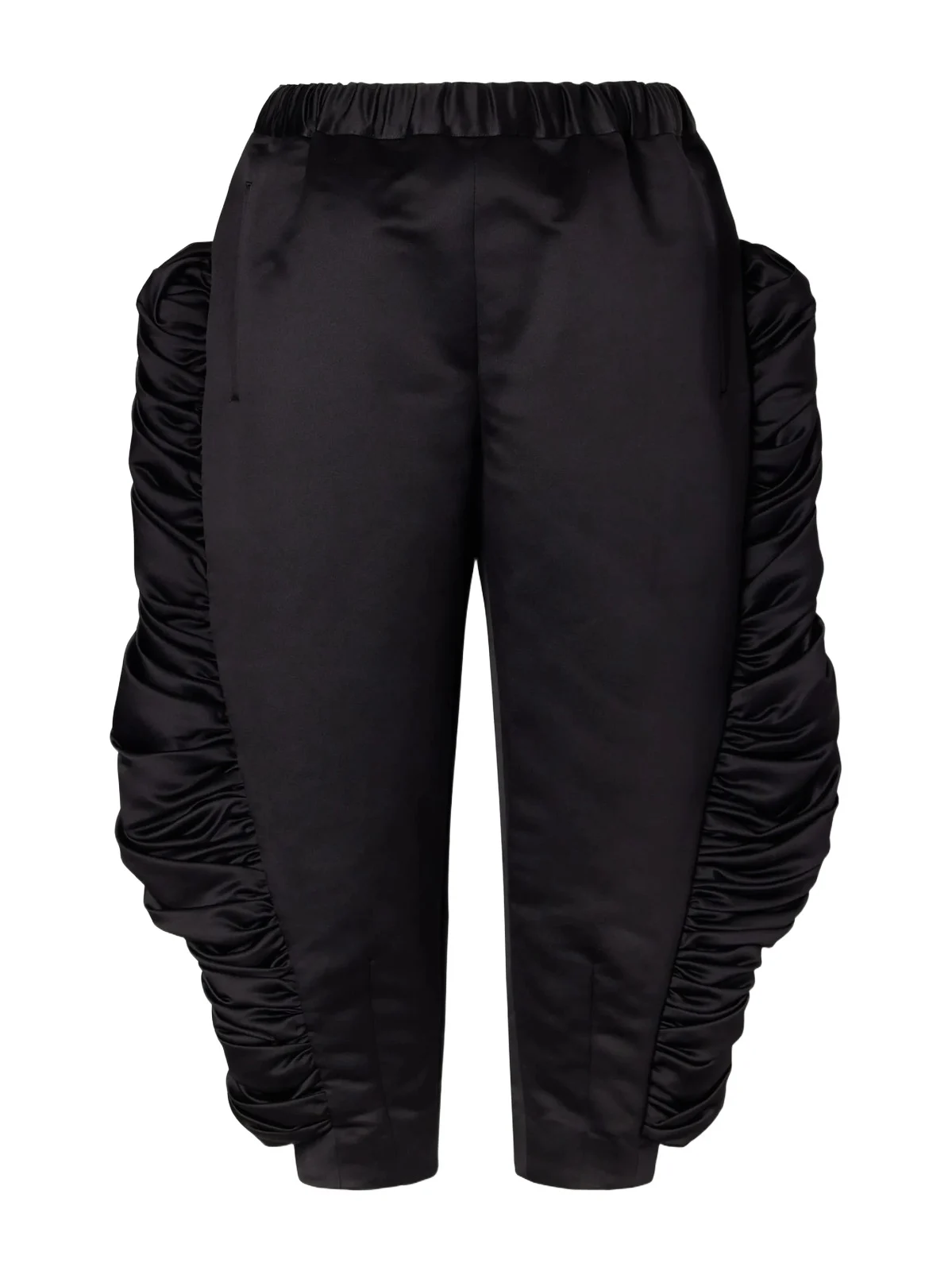Comme des Garçons Cropped Ruffled Satin Slim-fit Capri Pants