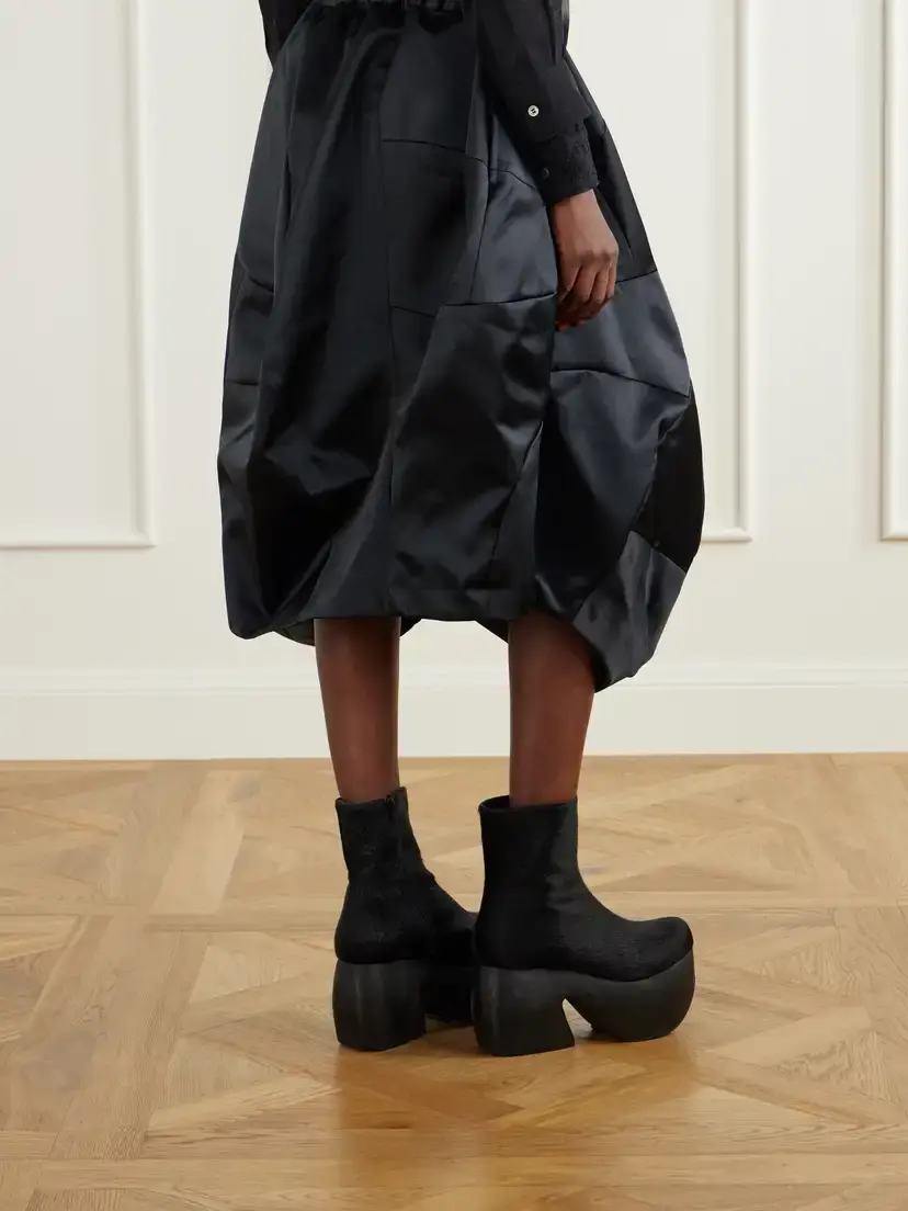 Comme des Garçons Gathered Satin Midi Skirt | Thumbnail 3