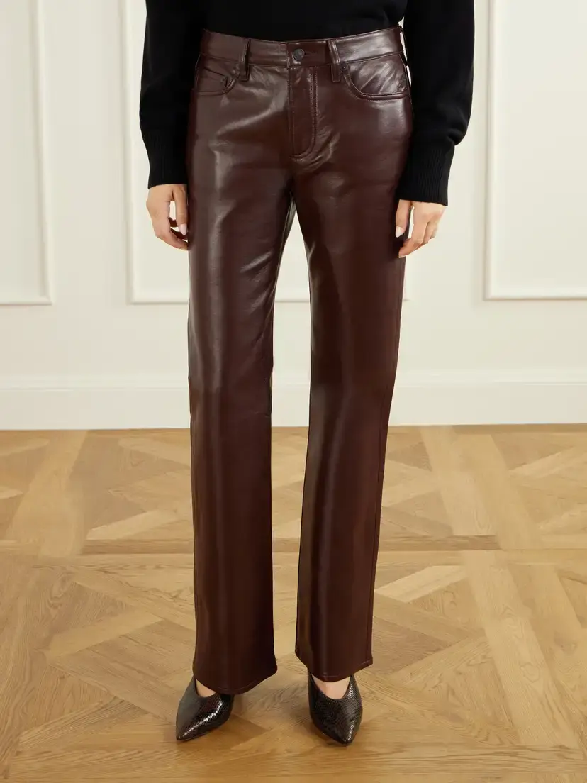 Citizens of Humanity Genova Leather-blend Straight-leg Pants | Thumbnail 3