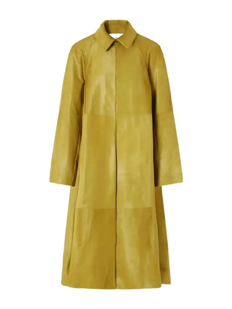 Alaïa Paneled Calf Hair Trench Coat