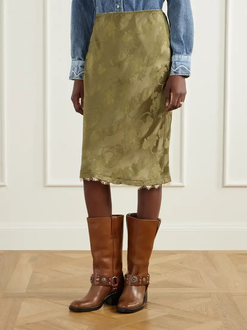ALÉMAIS Winifred Lace-trimmed Floral-jacquard Midi Skirt | Thumbnail 3 ALÉMAIS Winifred Lace-trimmed Floral-jacquard Midi Skirt | Thumbnail 3