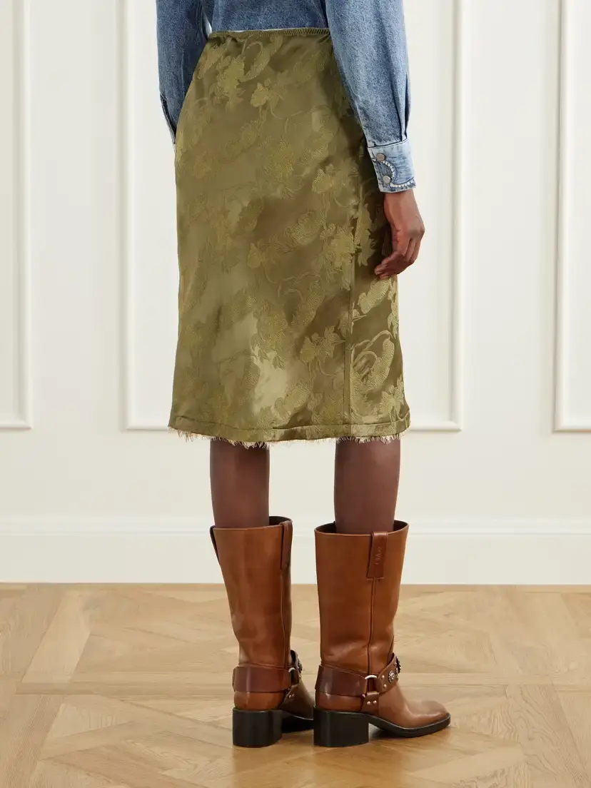 ALÉMAIS Winifred Lace-trimmed Floral-jacquard Midi Skirt | Thumbnail 4 ALÉMAIS Winifred Lace-trimmed Floral-jacquard Midi Skirt | Thumbnail 4