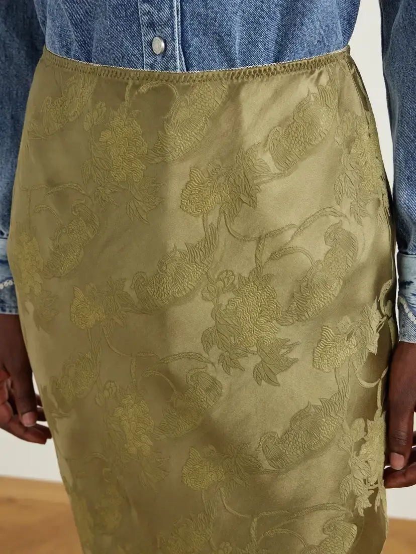 ALÉMAIS Winifred Lace-trimmed Floral-jacquard Midi Skirt | Thumbnail 5 ALÉMAIS Winifred Lace-trimmed Floral-jacquard Midi Skirt | Thumbnail 5