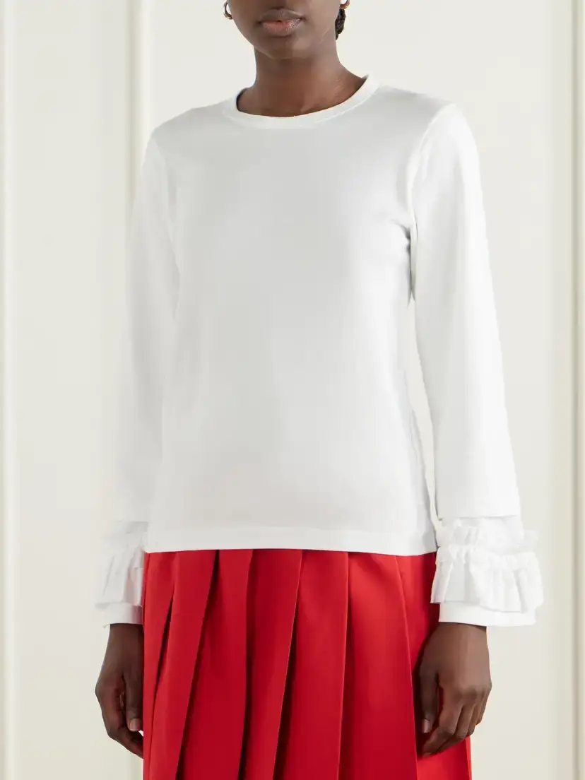Comme des Garçons GIRL Ruffled Cotton-jersey T-shirt | Thumbnail 3