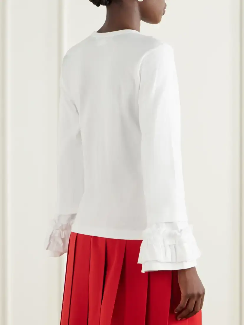 Comme des Garçons GIRL Ruffled Cotton-jersey T-shirt | Thumbnail 4