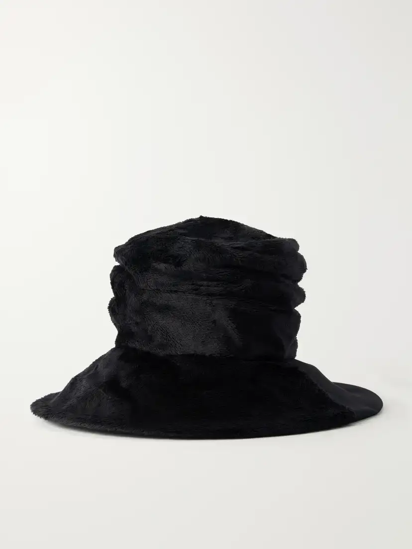 Junya Watanabe Plush And Wool-gabardine Wide Brim Hat | Thumbnail 3 Junya Watanabe Plush And Wool-gabardine Wide Brim Hat | Thumbnail 3