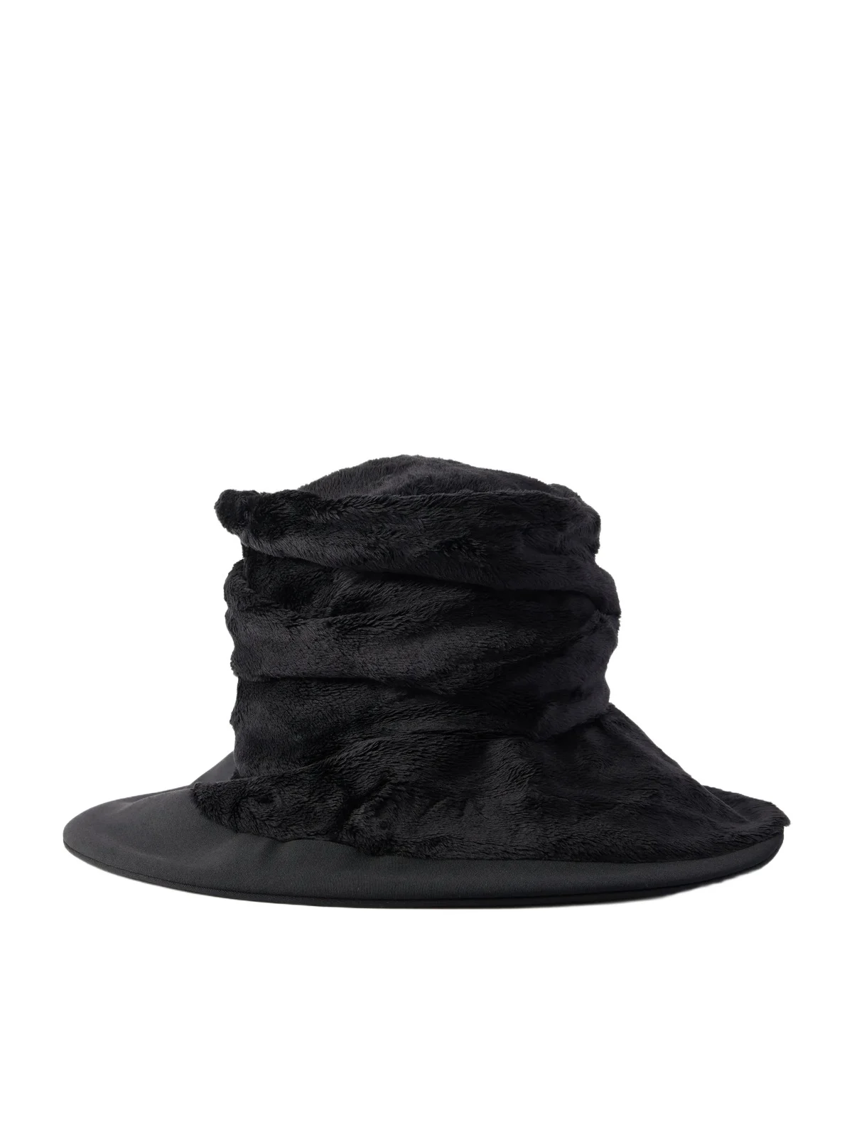 Plush And Wool-gabardine Wide Brim Hat Plush And Wool-gabardine Wide Brim Hat