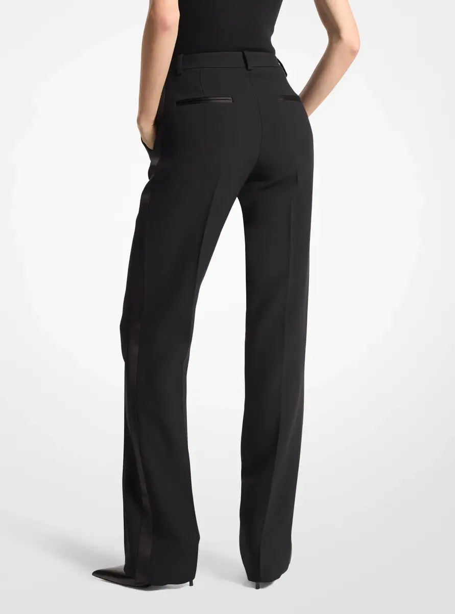 Michael Kors Collection Double Crepe Sablé Tuxedo Trousers in Black | Thumbnail 2 Michael Kors Collection Double Crepe Sablé Tuxedo Trousers in Black | Thumbnail 2