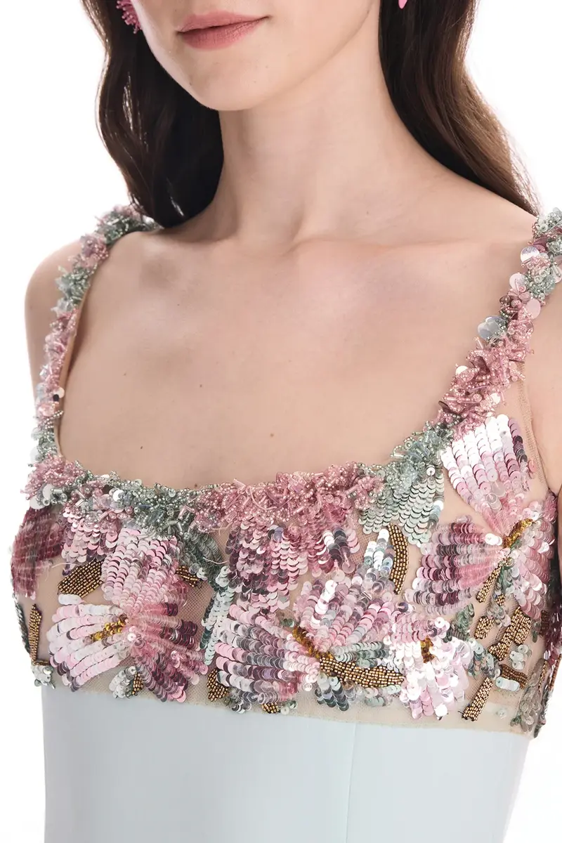 Oscar de la Renta Sleeveless Beaded Iris Embroidered Gown | Thumbnail 2 Oscar de la Renta Sleeveless Beaded Iris Embroidered Gown | Thumbnail 2