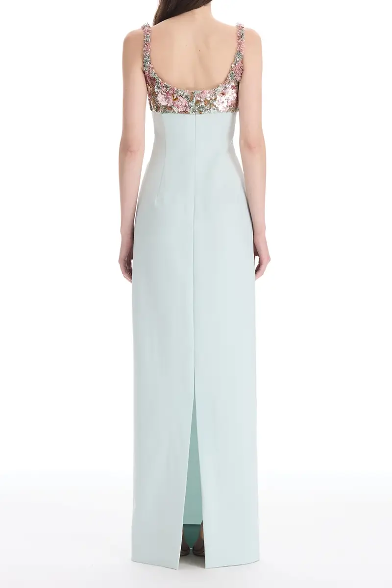 Oscar de la Renta Sleeveless Beaded Iris Embroidered Gown | Thumbnail 4 Oscar de la Renta Sleeveless Beaded Iris Embroidered Gown | Thumbnail 4