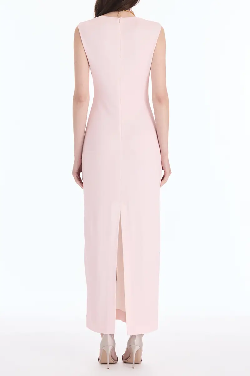 Oscar de la Renta Sleeveless Draped Painted Iris Day Dress | Thumbnail 4 Oscar de la Renta Sleeveless Draped Painted Iris Day Dress | Thumbnail 4