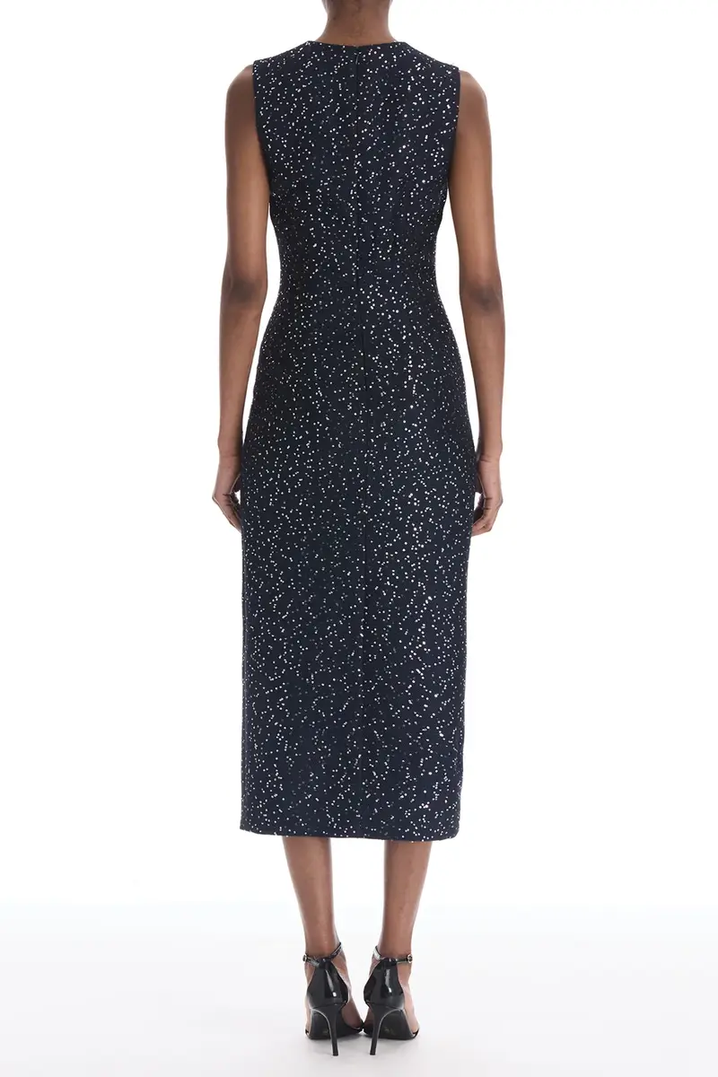 Oscar de la Renta Sleeveless Sequin Tweed Cocktail Dress | Thumbnail 4 Oscar de la Renta Sleeveless Sequin Tweed Cocktail Dress | Thumbnail 4