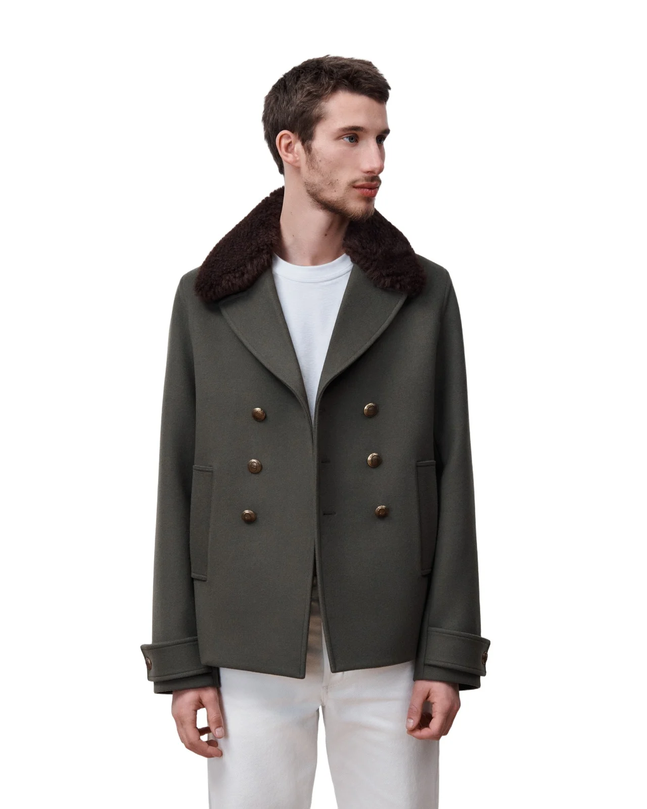 Peacoat with Removable Collar