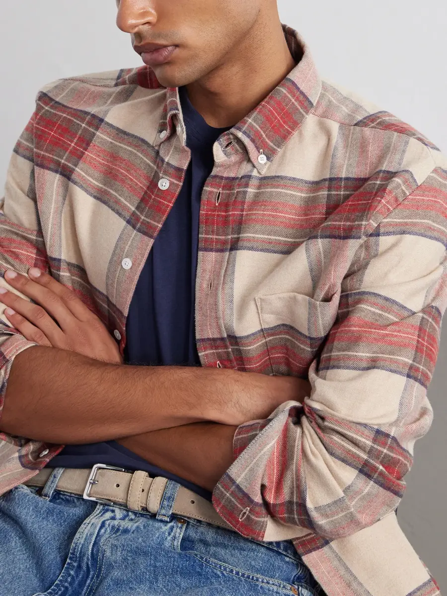 Portuguese Flannel Sabela Checked Cotton-Flannel Shirt - Men | Thumbnail 5