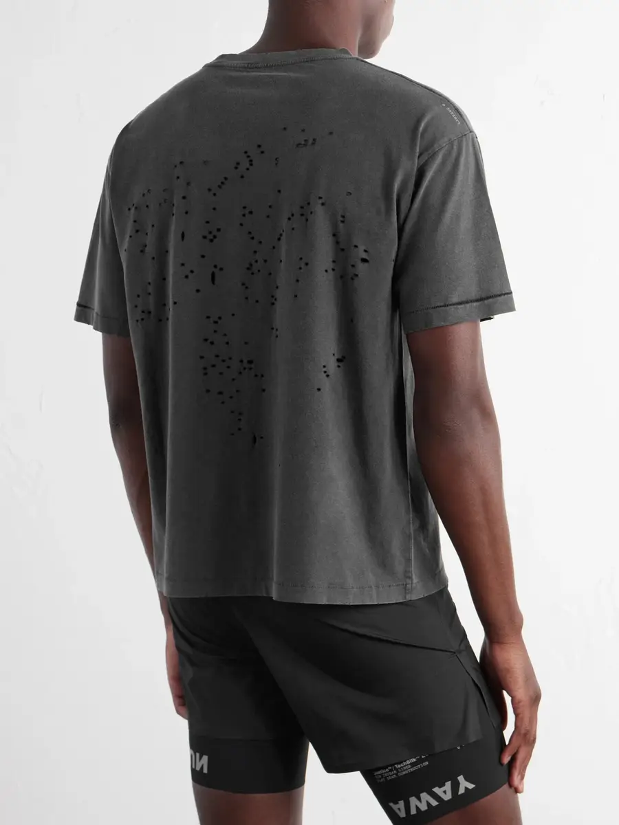 Satisfy Logo-Print Distressed MothTech™ Cotton-Jersey T-Shirt - Men | Thumbnail 4 Satisfy Logo-Print Distressed MothTech™ Cotton-Jersey T-Shirt - Men | Thumbnail 4