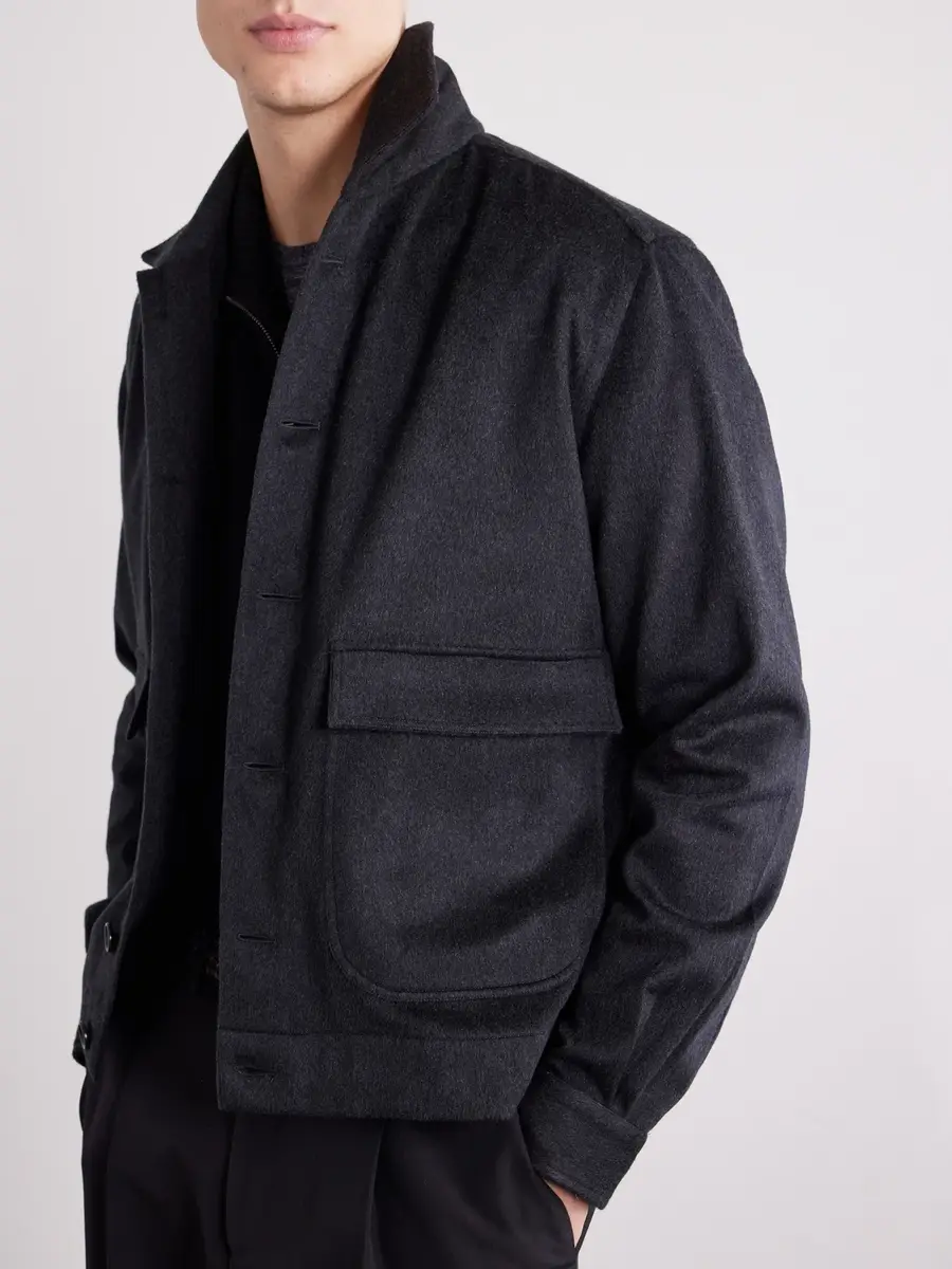 De Petrillo Wool and Cashmere-Blend Felt Bomber Jacket - Men | Thumbnail 5 De Petrillo Wool and Cashmere-Blend Felt Bomber Jacket - Men | Thumbnail 5