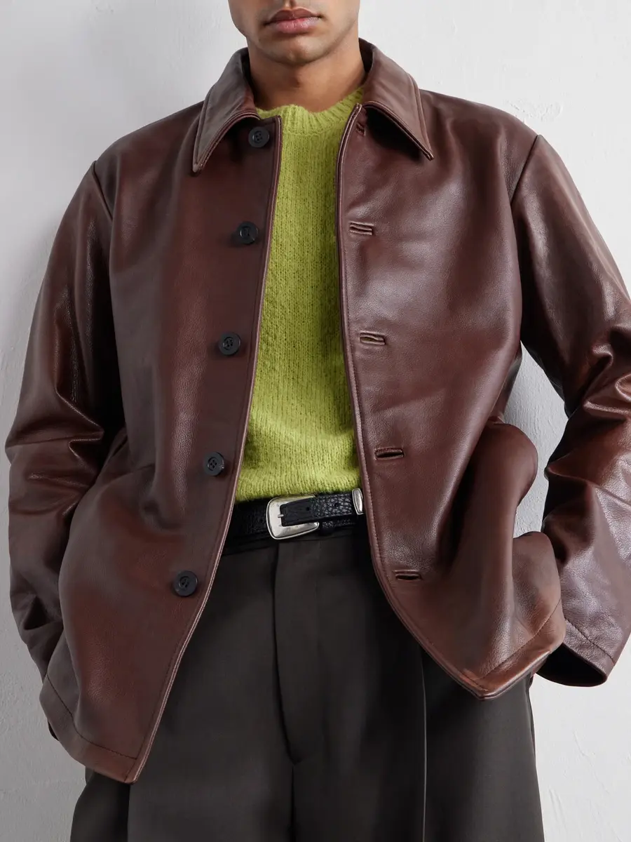 Studio Nicholson Leather Jacket - Men | Thumbnail 6