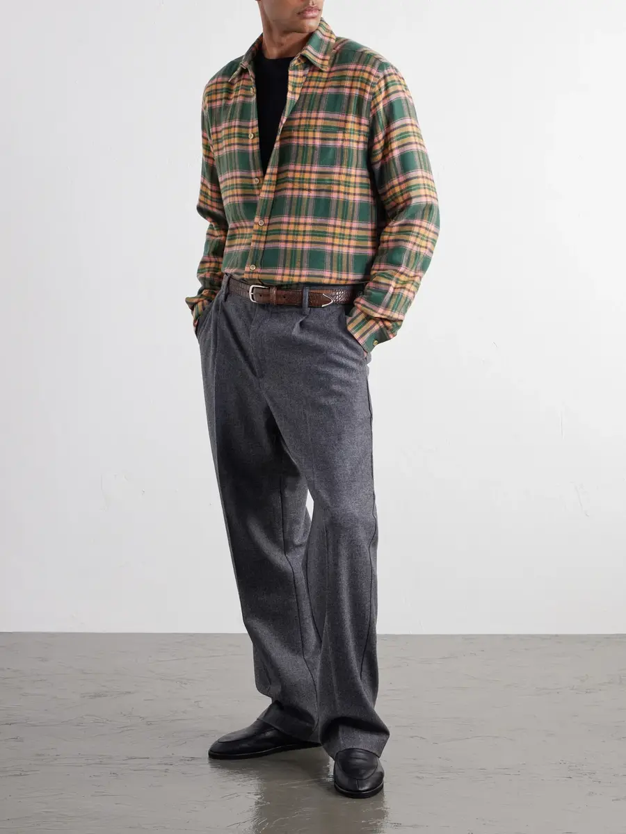 Portuguese Flannel Olivara Checked Cotton-Flannel Shirt - Men | Thumbnail 2