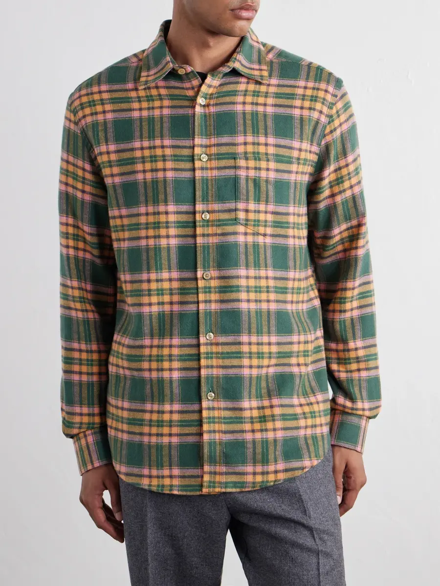 Portuguese Flannel Olivara Checked Cotton-Flannel Shirt - Men | Thumbnail 3