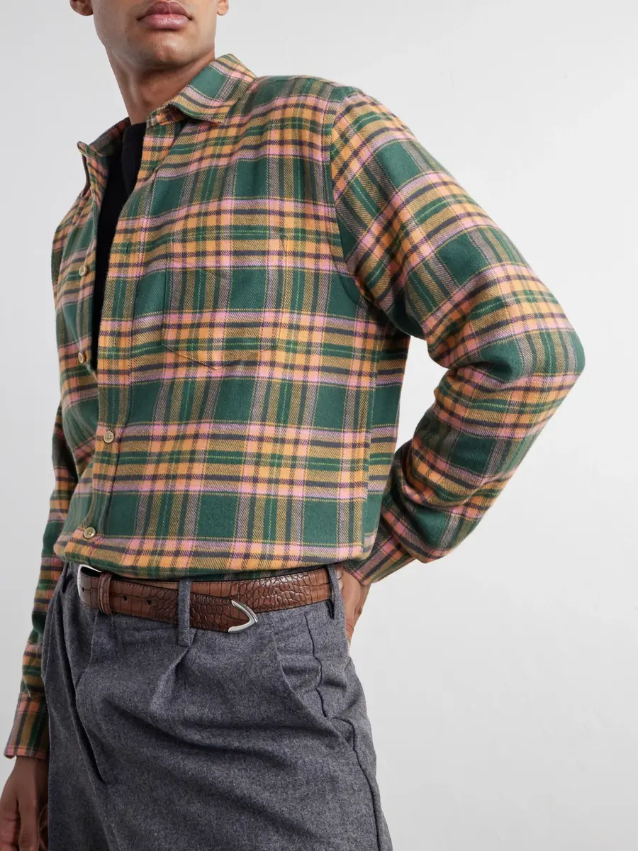 Portuguese Flannel Olivara Checked Cotton-Flannel Shirt - Men | Thumbnail 5