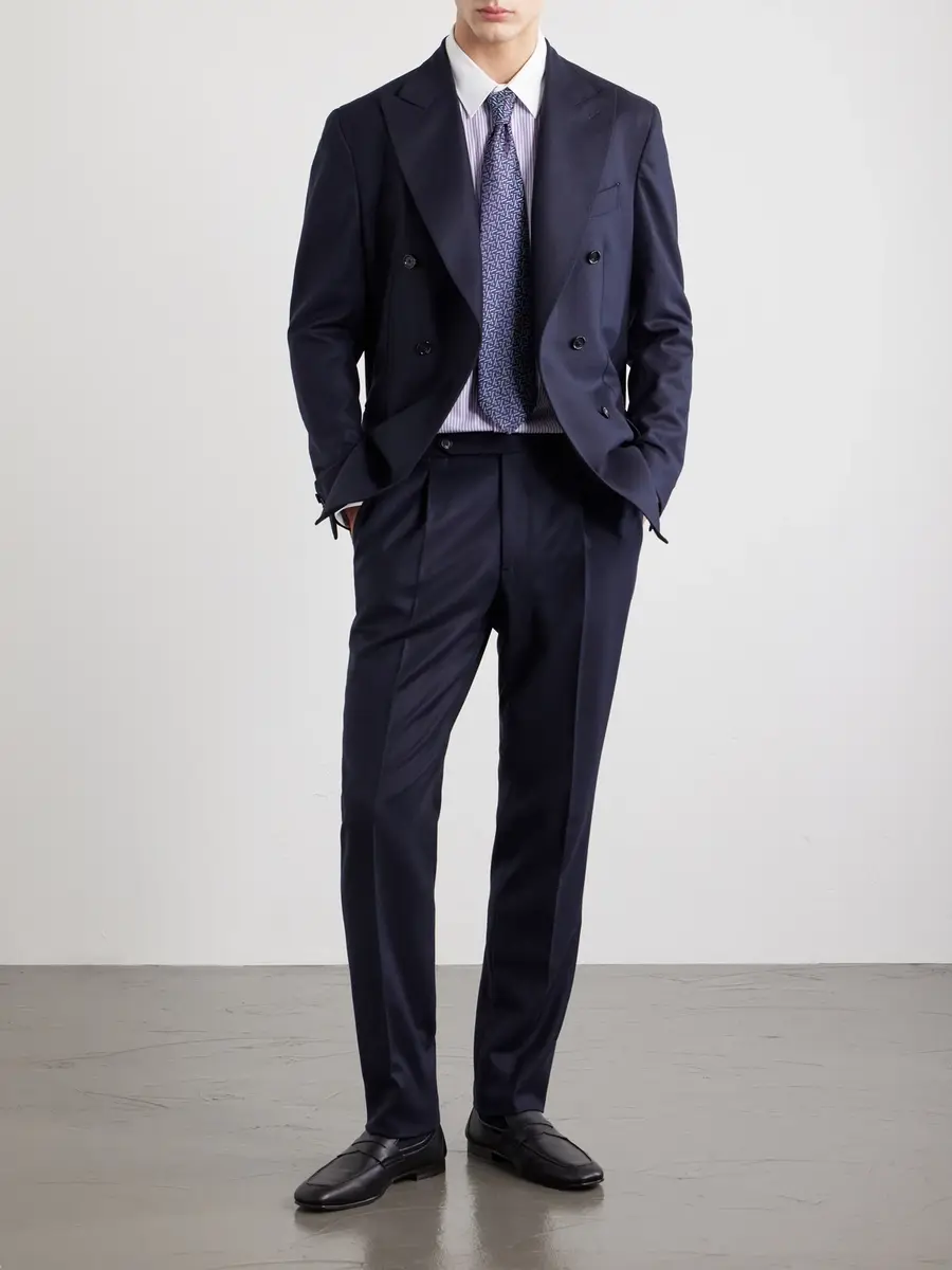 De Petrillo Straight-Leg Pleated Virgin Wool Trousers - Men | Thumbnail 2 De Petrillo Straight-Leg Pleated Virgin Wool Trousers - Men | Thumbnail 2