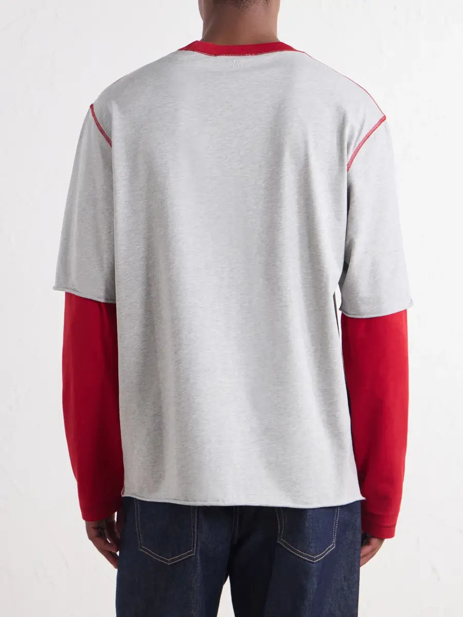 AMI PARIS Logo-Appliquéd Cotton-Jersey T-Shirt - Men | Thumbnail 4 AMI PARIS Logo-Appliquéd Cotton-Jersey T-Shirt - Men | Thumbnail 4