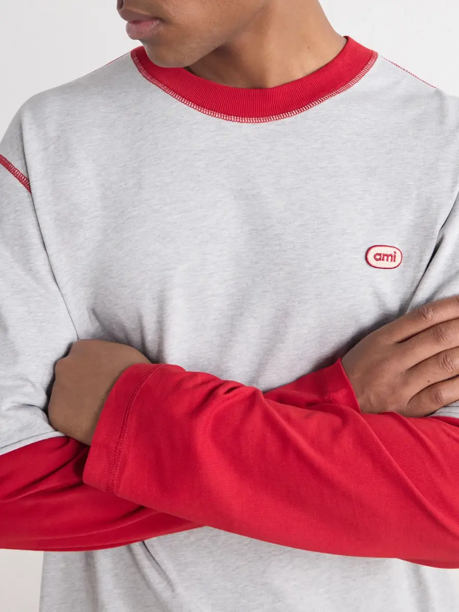 AMI PARIS Logo-Appliquéd Cotton-Jersey T-Shirt - Men | Thumbnail 5 AMI PARIS Logo-Appliquéd Cotton-Jersey T-Shirt - Men | Thumbnail 5