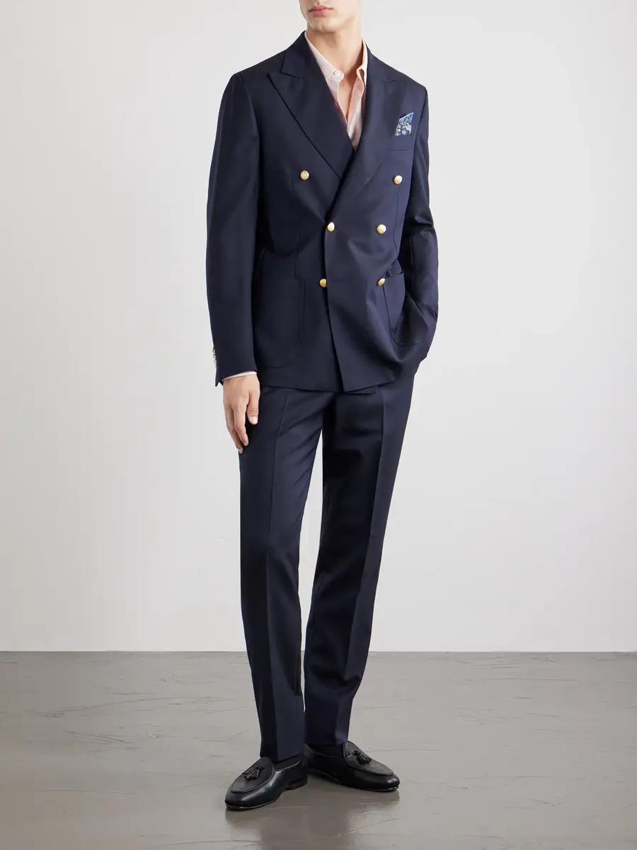De Petrillo Vesuvio Double-Breasted Wool-Twill Suit Jacket - Men | Thumbnail 2 De Petrillo Vesuvio Double-Breasted Wool-Twill Suit Jacket - Men | Thumbnail 2