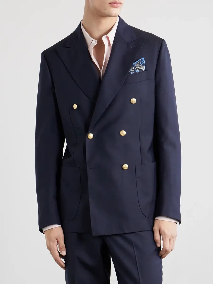 De Petrillo Vesuvio Double-Breasted Wool-Twill Suit Jacket - Men | Thumbnail 3 De Petrillo Vesuvio Double-Breasted Wool-Twill Suit Jacket - Men | Thumbnail 3