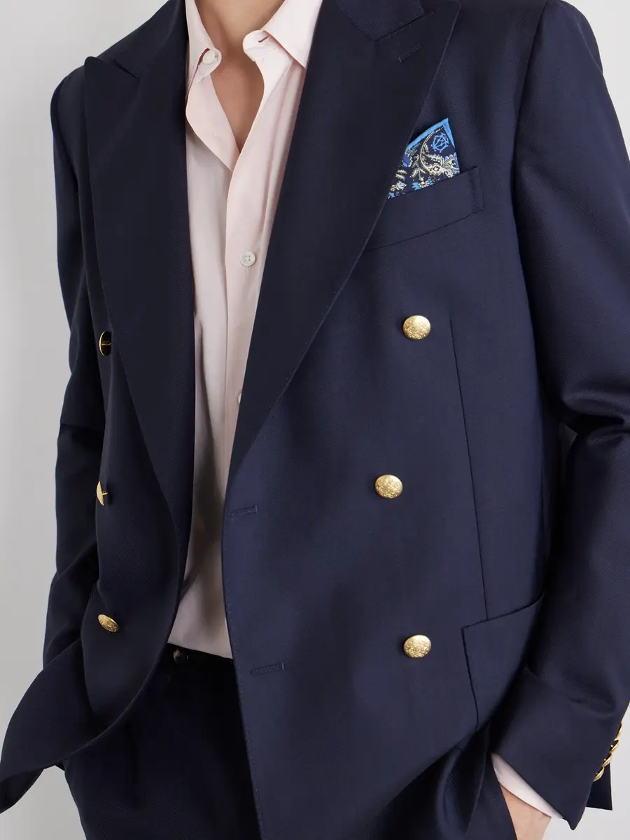 De Petrillo Vesuvio Double-Breasted Wool-Twill Suit Jacket - Men | Thumbnail 5 De Petrillo Vesuvio Double-Breasted Wool-Twill Suit Jacket - Men | Thumbnail 5