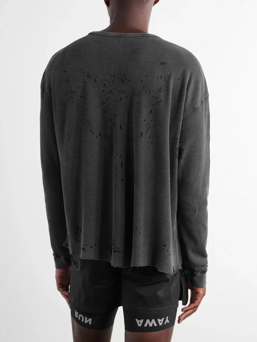 Satisfy Logo-Print Distressed MothTech™ Organic Cotton-Jersey T-Shirt - Men | Thumbnail 4 Satisfy Logo-Print Distressed MothTech™ Organic Cotton-Jersey T-Shirt - Men | Thumbnail 4