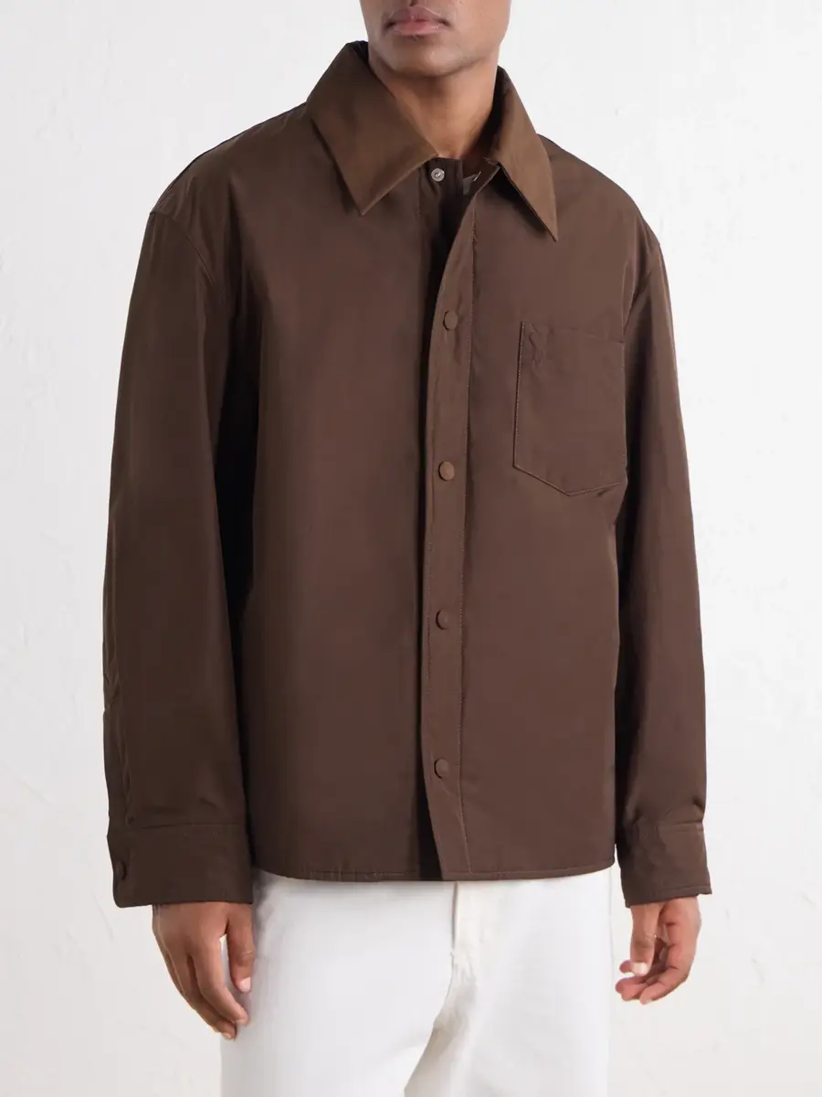 AMI PARIS Logo-Embroidered Padded Canvas Overshirt - Men | Thumbnail 3