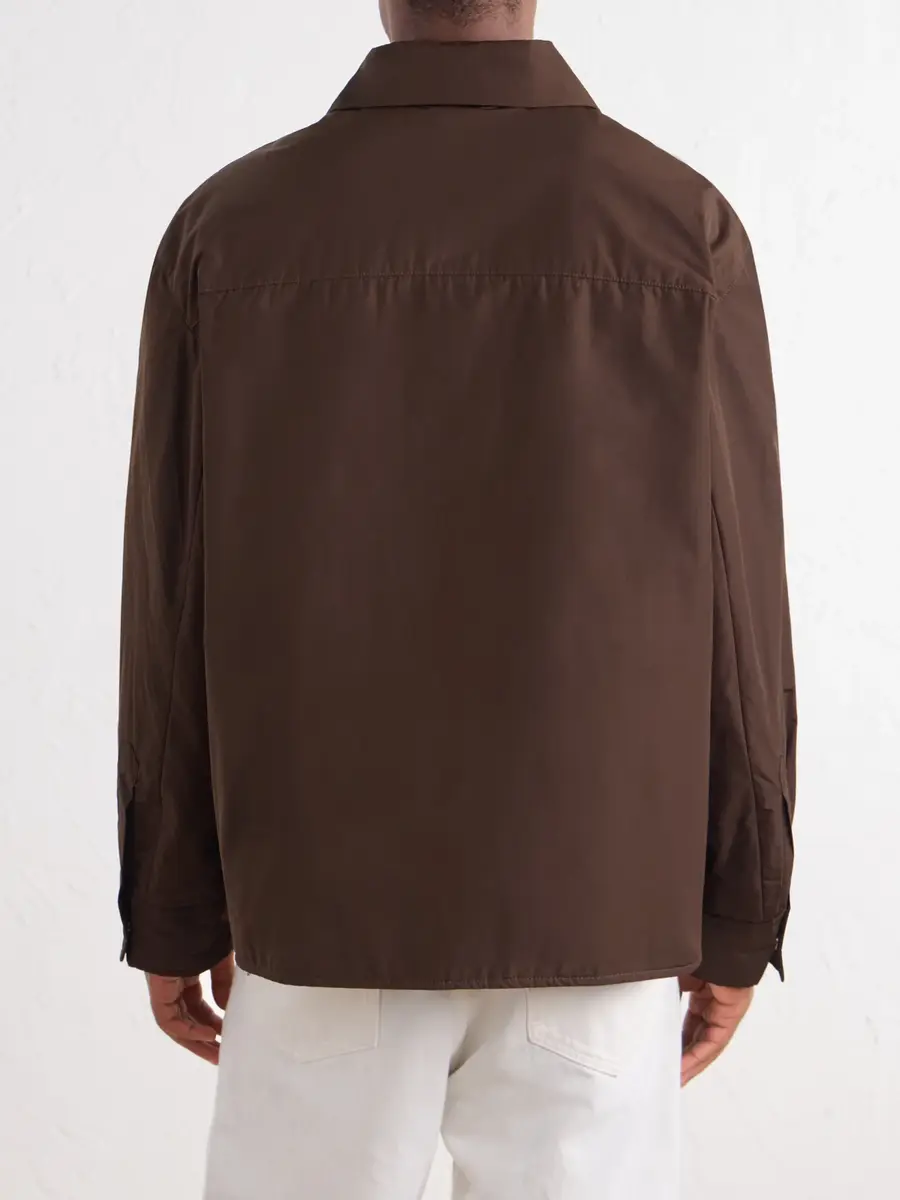 AMI PARIS Logo-Embroidered Padded Canvas Overshirt - Men | Thumbnail 4