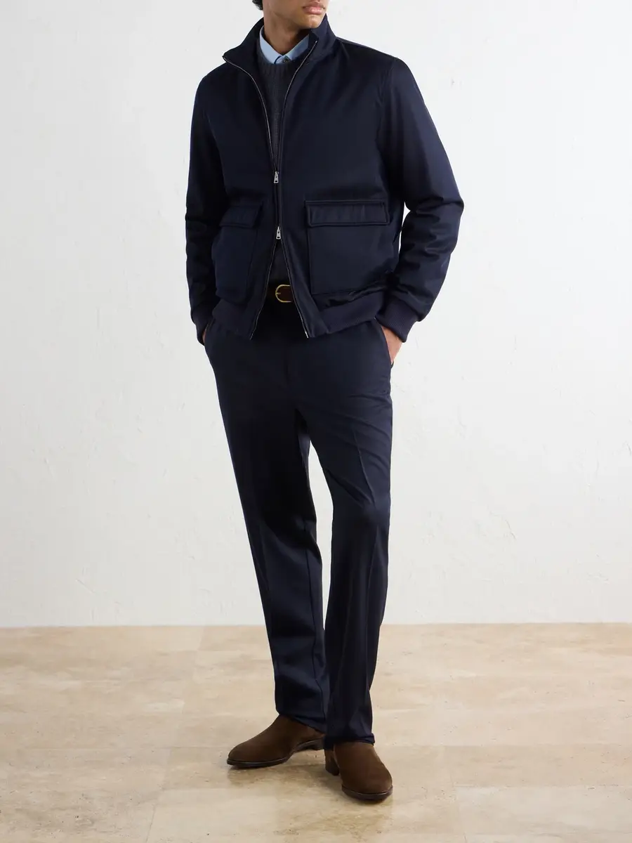 HERNO Virgin Wool-Twill Bomber Jacket - Men | Thumbnail 2 HERNO Virgin Wool-Twill Bomber Jacket - Men | Thumbnail 2