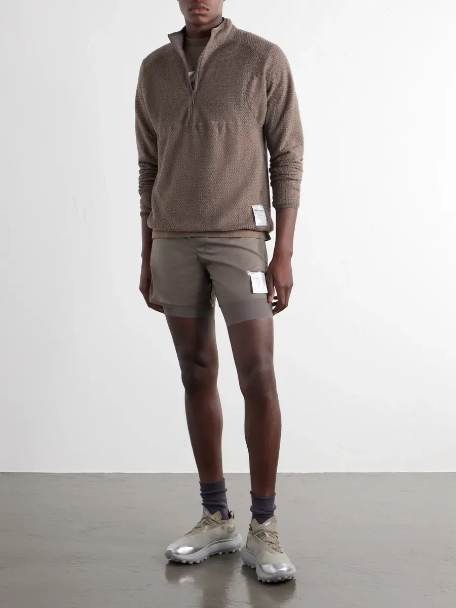 Satisfy Logo-Print FuzzFleece™ Half‑Zip Running Top - Men | Thumbnail 2 Satisfy Logo-Print FuzzFleece™ Half‑Zip Running Top - Men | Thumbnail 2