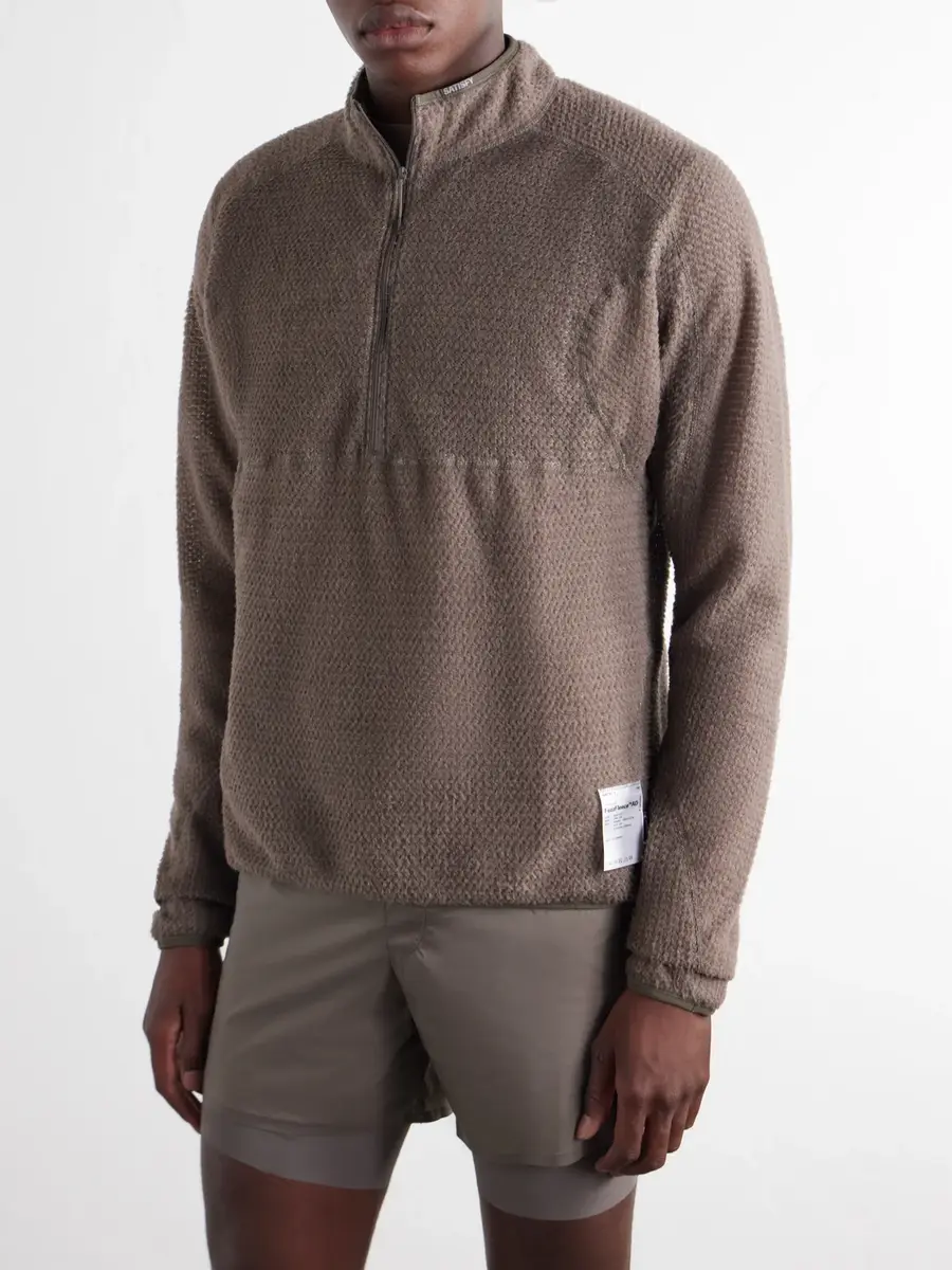 Satisfy Logo-Print FuzzFleece™ Half‑Zip Running Top - Men | Thumbnail 3 Satisfy Logo-Print FuzzFleece™ Half‑Zip Running Top - Men | Thumbnail 3