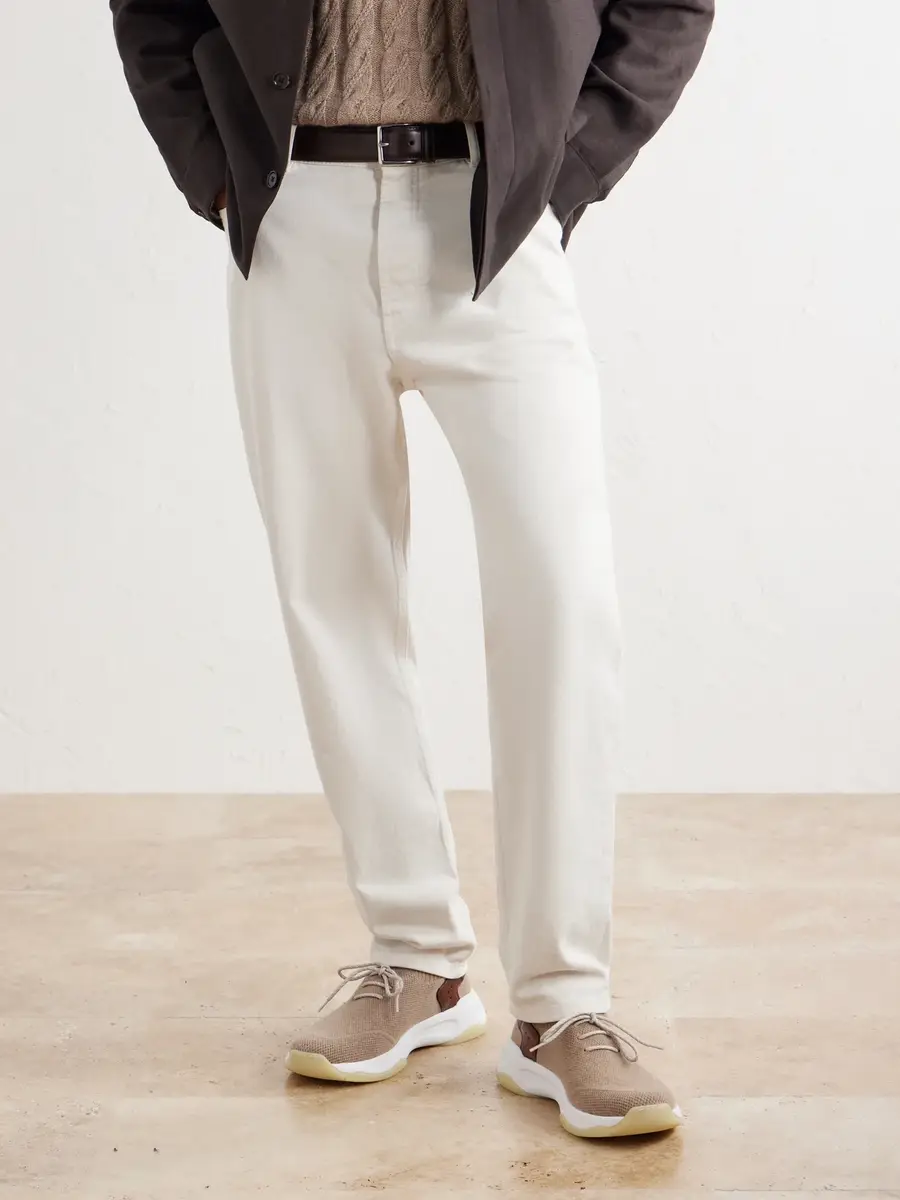 Berluti Shadow Leather-Trimmed Stretch-Cashmere Sneakers - Men | Thumbnail 2