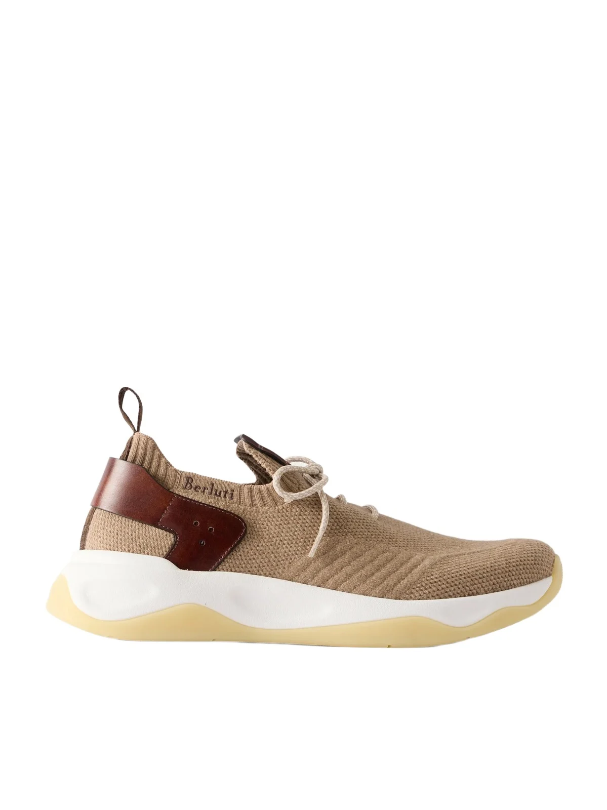 Berluti Shadow Leather-Trimmed Stretch-Cashmere Sneakers - Men