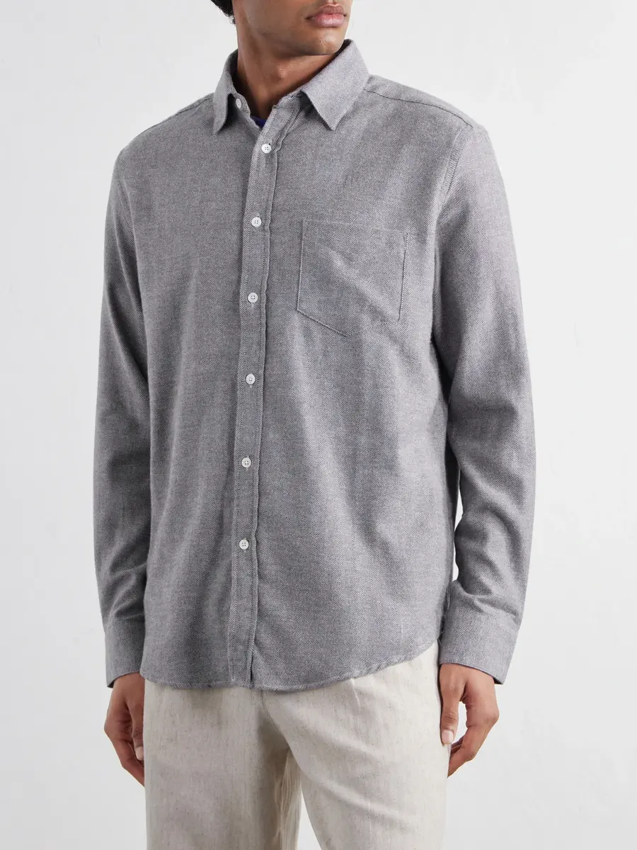 Portuguese Flannel Espiga Herringbone Cotton-Flannel Shirt - Men | Thumbnail 3