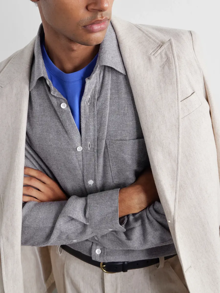 Portuguese Flannel Espiga Herringbone Cotton-Flannel Shirt - Men | Thumbnail 5