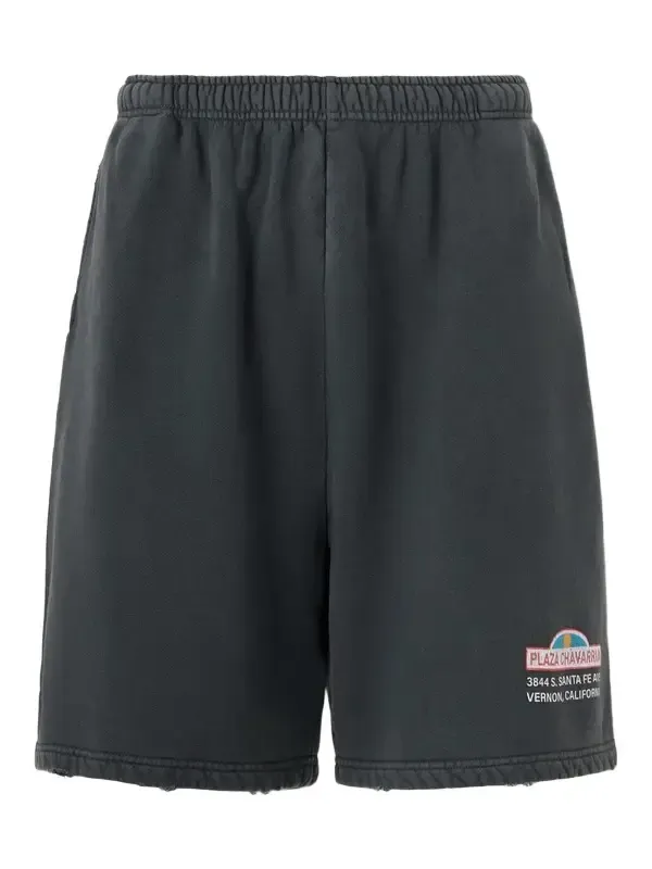 Straight-Leg Printed Cotton-Jersey Shorts - Men Straight-Leg Printed Cotton-Jersey Shorts - Men